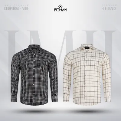 Men’s Tailored Full Sleeve Check Shirt(Enormous+Elegant) Charge free